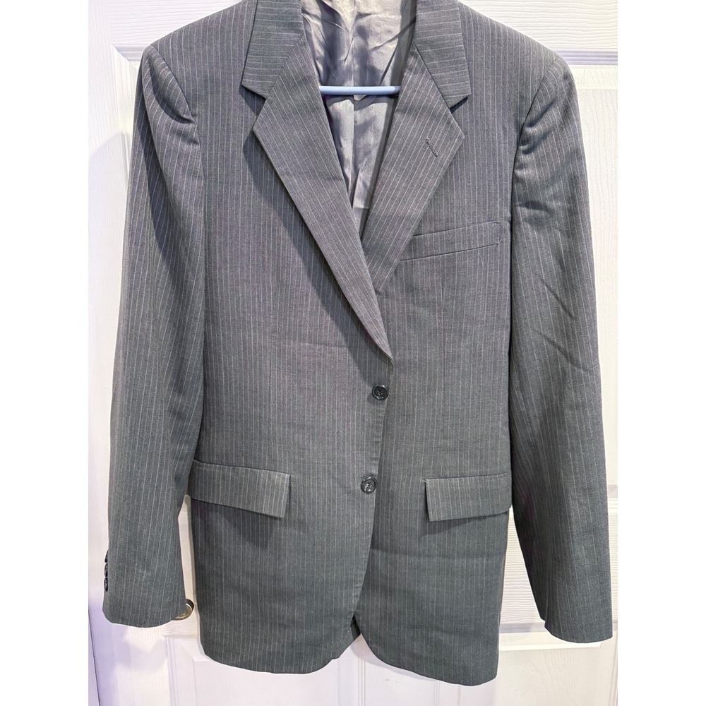 Vintage Richman‎ Brothers Mens Grey Pinstripe Two Button Blazer Suit Jacket 42R